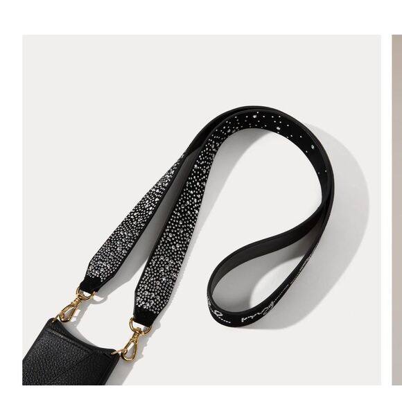 Bandolier Alanis rhinestone lyric crossbody belt/strap net nip - Picture 7 of 8